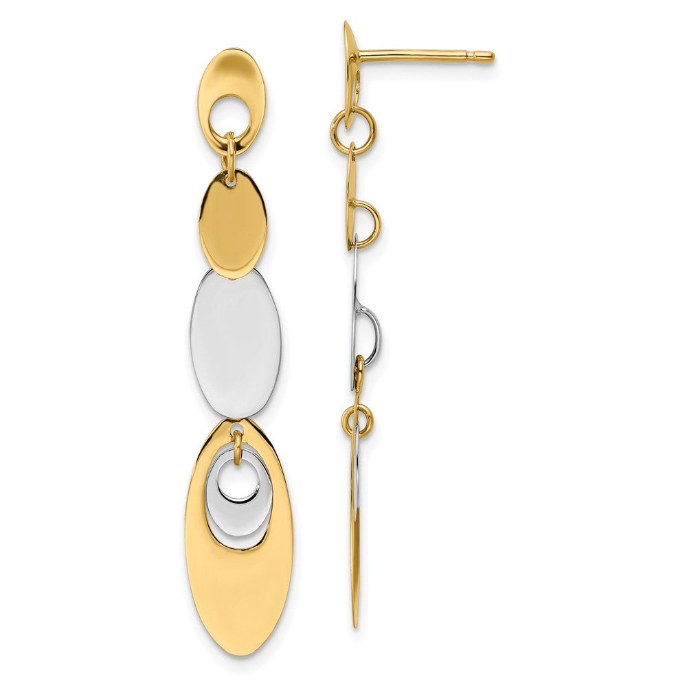 Leslie's 14K Two-tone Polished Post Dangle EarringsLE2122