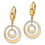 Load image into Gallery viewer, Leslie&#39;s 14K Two-tone Polished Textured Leverback Dangle EarringsLE2123
