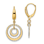 Load image into Gallery viewer, Leslie&#39;s 14K Two-tone Polished Textured Leverback Dangle EarringsLE2123
