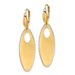 Load image into Gallery viewer, Leslie&#39;s 14K Two-tone Polished Textured Leverback Dangle EarringsLE2125
