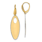 Load image into Gallery viewer, Leslie&#39;s 14K Two-tone Polished Textured Leverback Dangle EarringsLE2125
