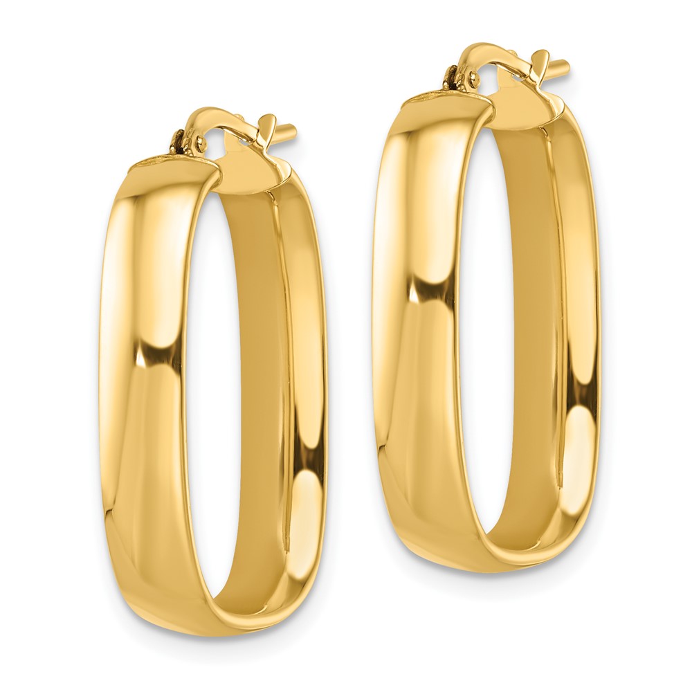 Leslie's 14K Polished Squared Oval Hoop EarringsLE2127