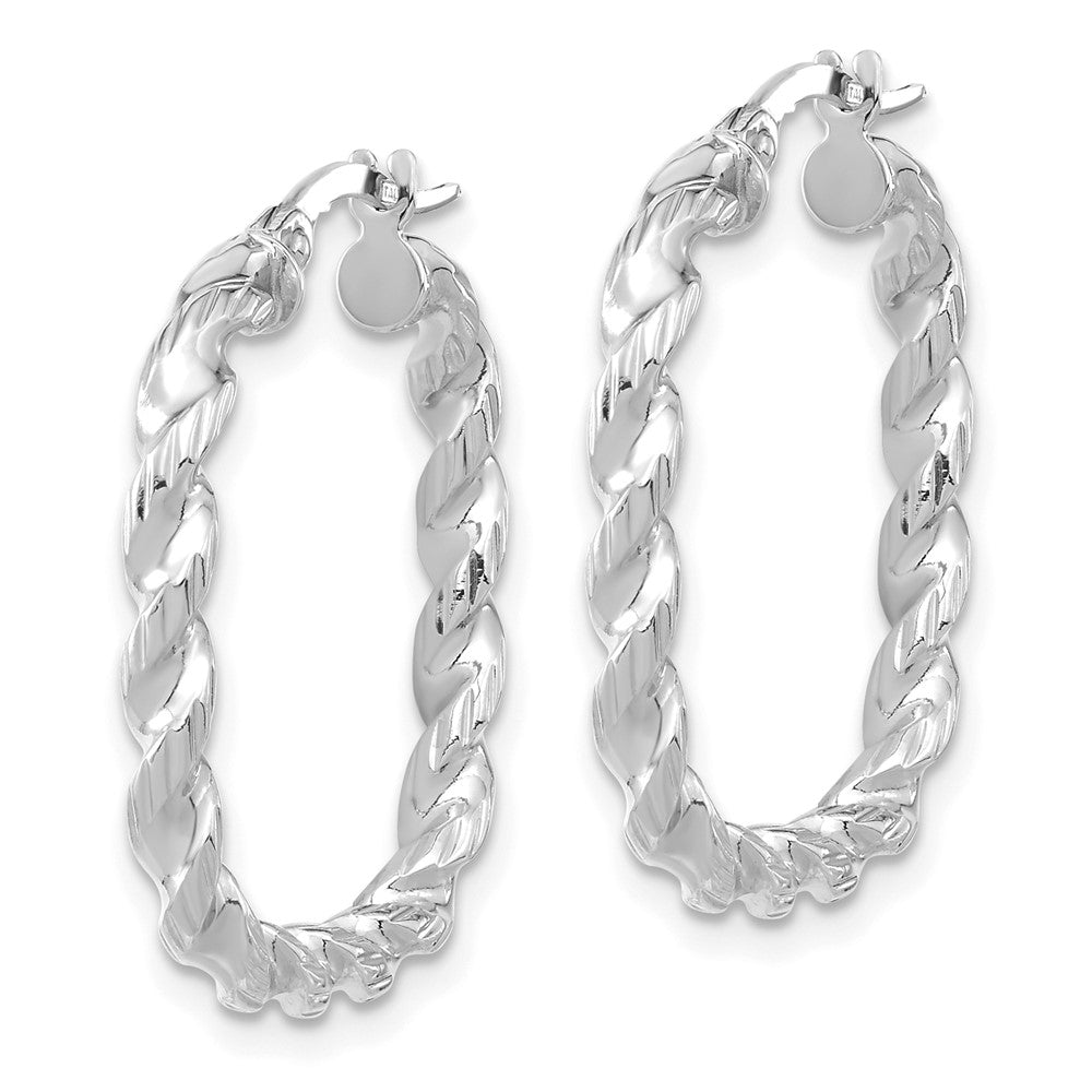 Leslie's 14K White Gold Polished Square Twisted Hoop EarringsLE2128W