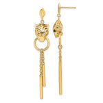 Load image into Gallery viewer, Leslie&#39;s 14k Polished Green Enamel Tiger Post Dangle EarringsLE2152
