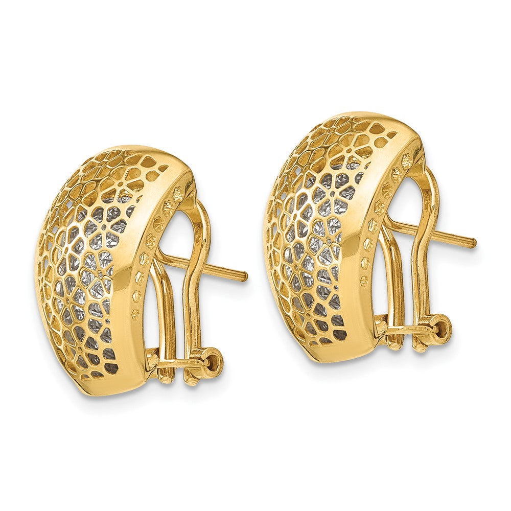 Leslie's 14K Two-tone Polished D/C Omega Back EarringsLE2160