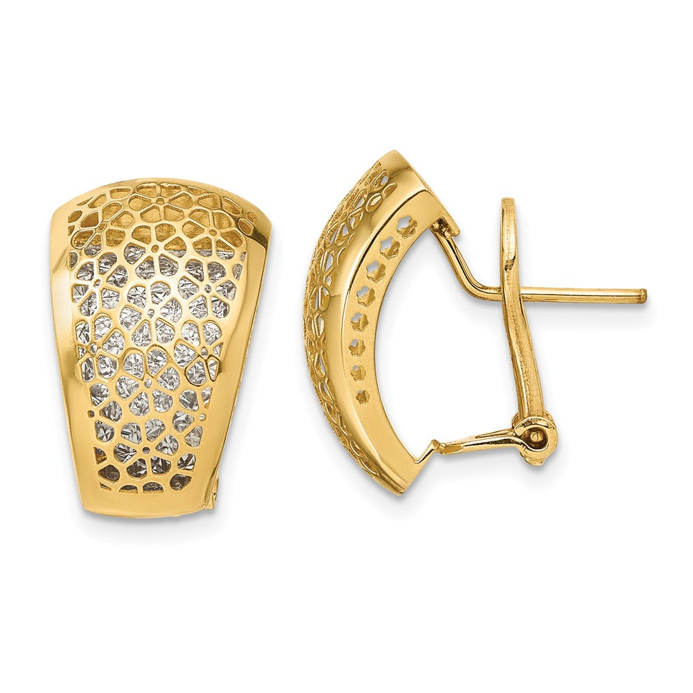 Leslie's 14K Two-tone Polished D/C Omega Back EarringsLE2160