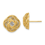Load image into Gallery viewer, Leslie&#39;s 14K Two-tone Polished D/C Love Knot EarringsLE2162
