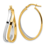 Load image into Gallery viewer, Leslie&#39;s 14K Two-tone Polished Twisted Oval Hoop EarringsLE2170

