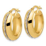 Load image into Gallery viewer, Leslie&#39;s 14K Two-tone Polished w/ Twist Center Hoop  EarringsLE2172
