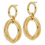 Load image into Gallery viewer, Leslie&#39;s 14K Polished and Textured Post Dangle EarringsLE2179
