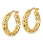 Load image into Gallery viewer, Leslie&#39;s 14k Polished Textured Hoop EarringsLE2198
