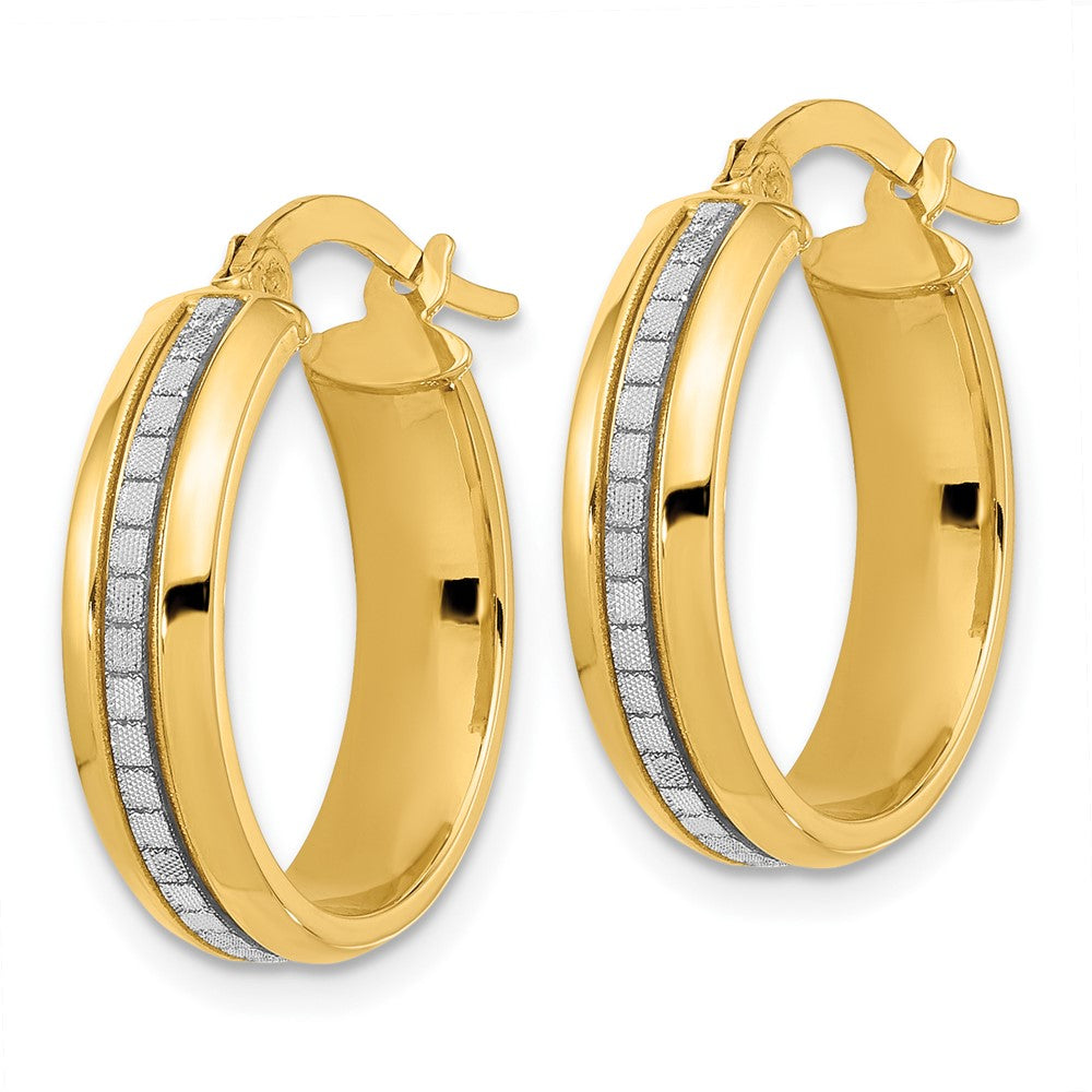 Leslie's 14K Polished Glitter Infused Hoop EarringsLE2200