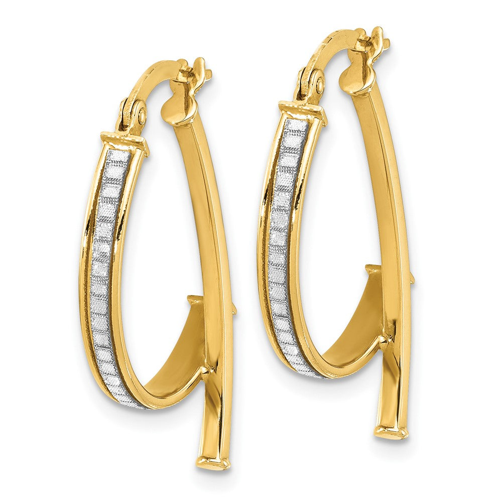 Leslie's 14K Polished Glitter Infused Hoop EarringsLE2201