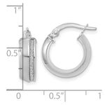 Load image into Gallery viewer, Leslie&#39;s 14K White Gold Polished Glitter Infused Hoop EarringsLE2204W
