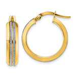 Load image into Gallery viewer, Leslie&#39;s 14K Polished Glitter Infused Hoop EarringsLE2205
