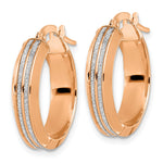 Load image into Gallery viewer, Leslie&#39;s 14K Rose Gold Polished Glitter Infused Hoop EarringsLE2205R
