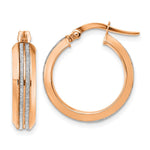 Load image into Gallery viewer, Leslie&#39;s 14K Rose Gold Polished Glitter Infused Hoop EarringsLE2205R
