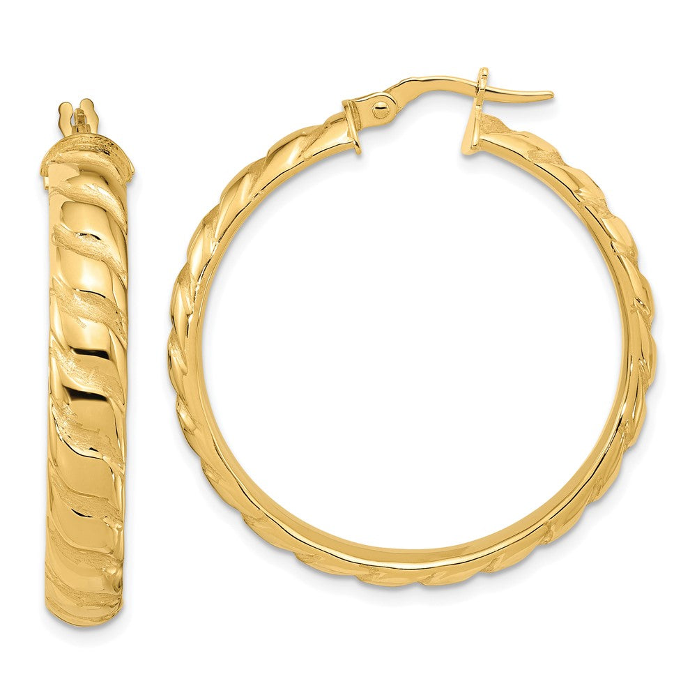 Leslie's 14k Polished and Twisted Hoop EarringsLE2208