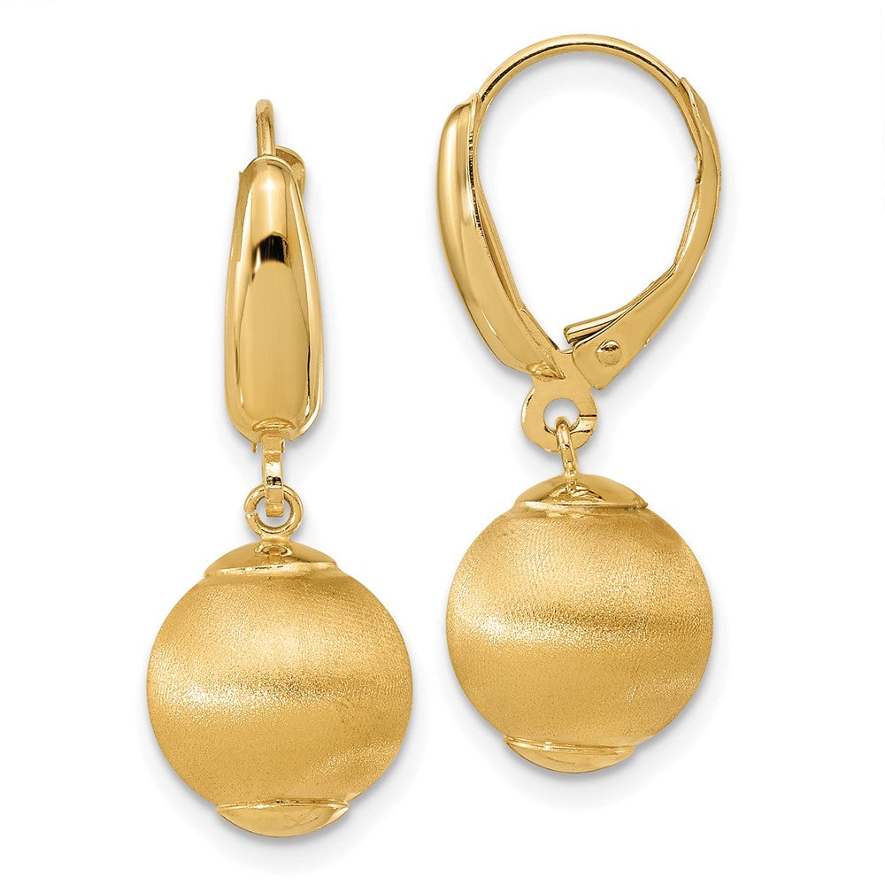 Leslie's 14k Polished Textured Leverback EarringsLE2213