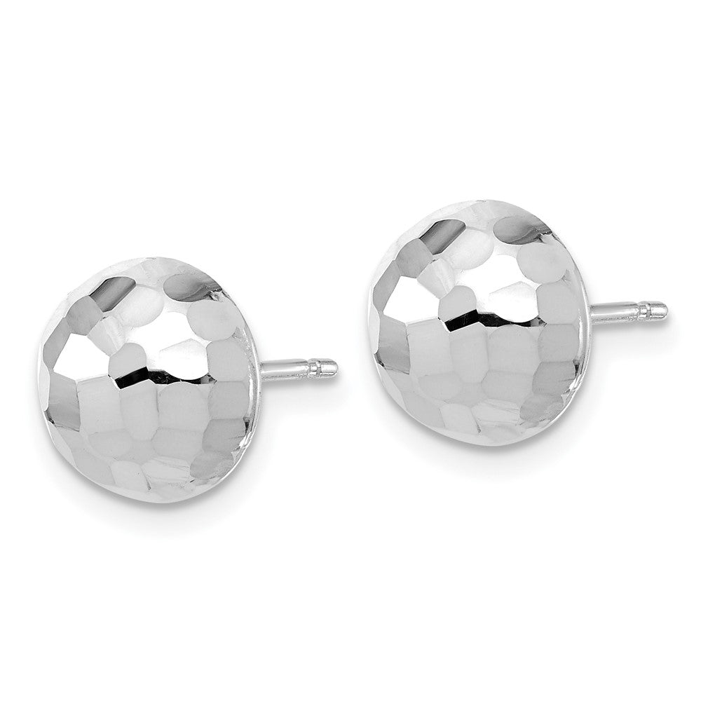 Leslie's 14K White Gold Polished D/C 10mm Button Post EarringsLE2217W