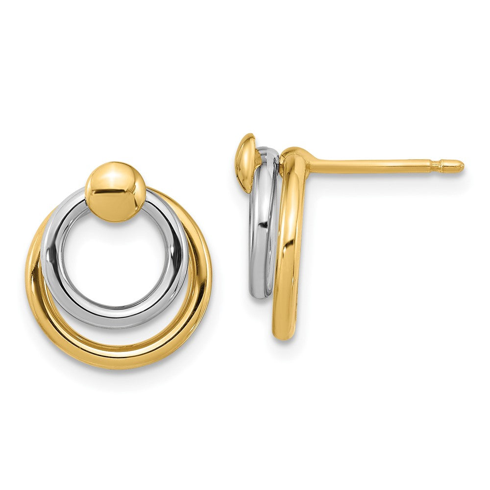 Leslie's 14K Two-tone Polished Post Dangle EarringsLE2218