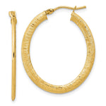 Load image into Gallery viewer, Leslie&#39;s 14K Polished Textured Oval Hoop EarringsLE2219
