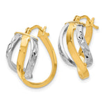 Load image into Gallery viewer, Leslie&#39;s 14K Two-tone Polished and D/C Oval Hinged Hoop EarringsLE256
