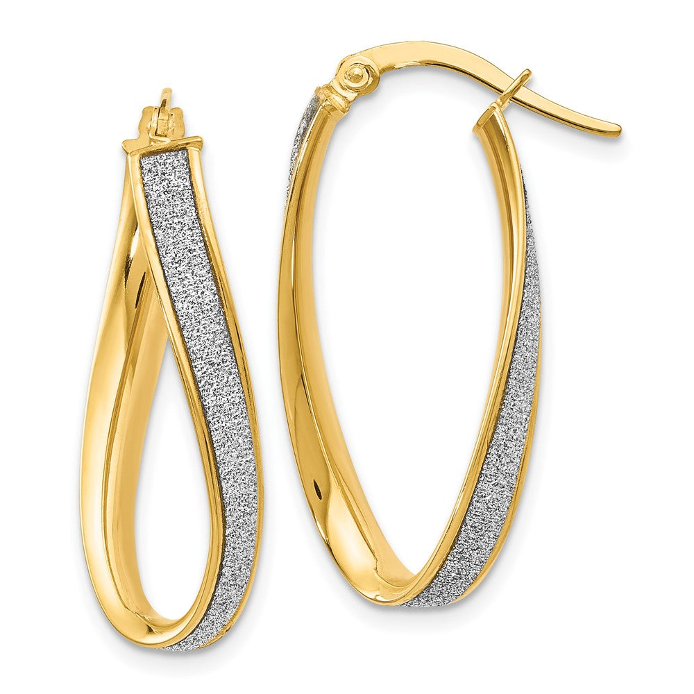 Leslie's 14K Polished Glimmer Infused Oval Twist Hoop EarringsLE276