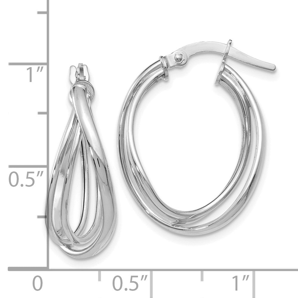 Leslie's 14K White Gold Polished Twist Hoop EarringsLE315
