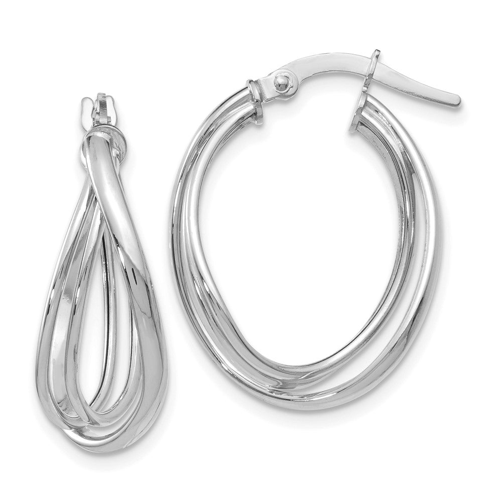 Leslie's 14K White Gold Polished Twist Hoop EarringsLE315