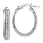 Load image into Gallery viewer, Leslie&#39;s 14K White Gold Polished Glimmer Infused Oval Hoop EarringsLE331
