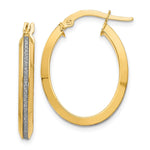 Load image into Gallery viewer, Leslie&#39;s 14K Polished Glimmer Infused Oval Hoop EarringsLE337
