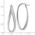 Load image into Gallery viewer, Leslie&#39;s 14K White Gold Polished Glimmer Infused Oval Hoop EarringsLE338
