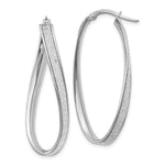 Load image into Gallery viewer, Leslie&#39;s 14K White Gold Polished Glimmer Infused Oval Hoop EarringsLE338
