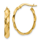Load image into Gallery viewer, Leslie&#39;s 14K Polished and Twisted Oval Hoop EarringsLE357
