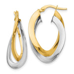 Load image into Gallery viewer, Leslie&#39;s 14K Two-tone Polished Twisted Double Hoop EarringsLE410
