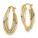 Load image into Gallery viewer, Leslie&#39;s 14K Two-tone Polished and Textured Twisted Hoop EarringsLE421
