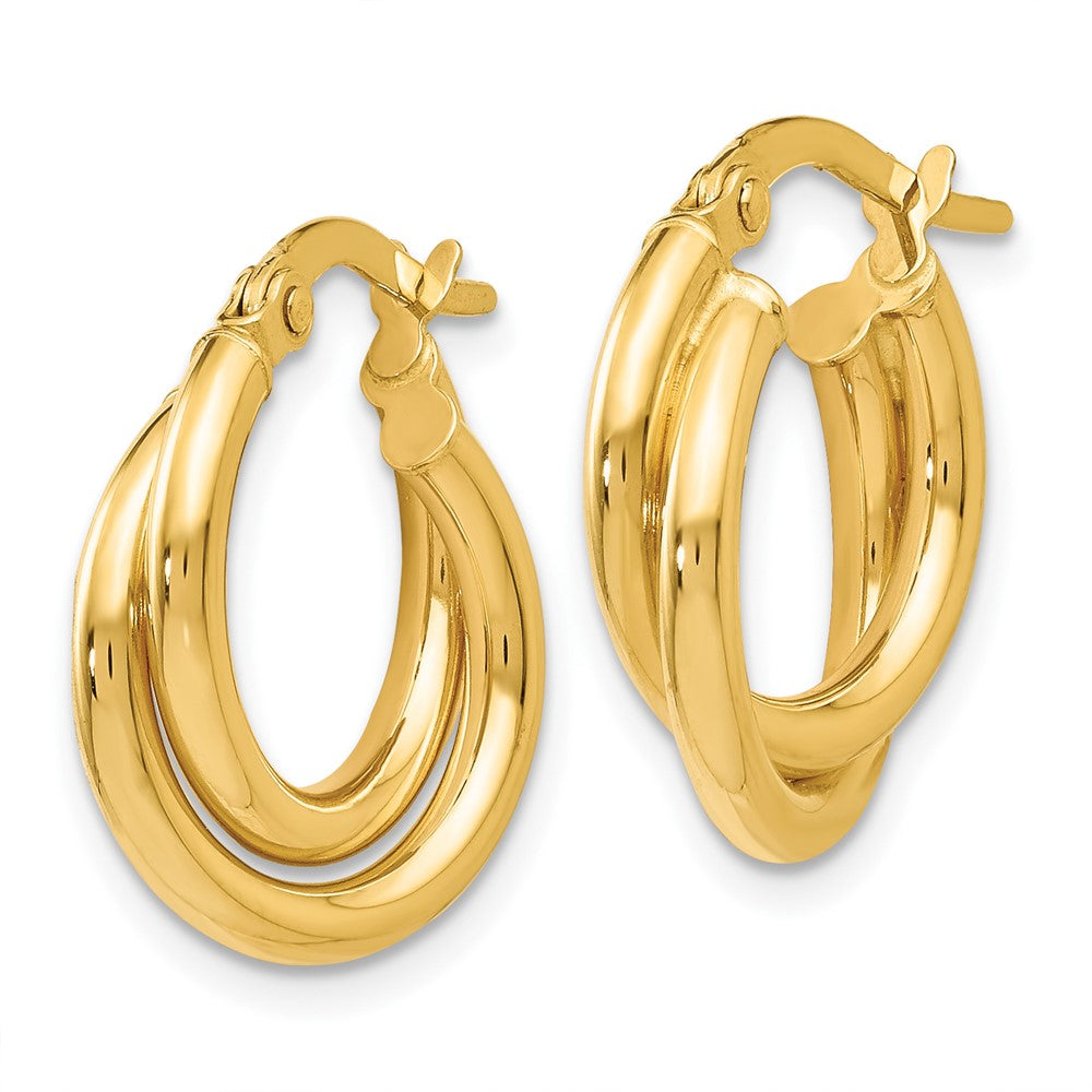 Leslie's 14K Polished Twisted Double Hoop EarringsLE432