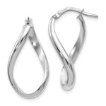 Load image into Gallery viewer, Leslie&#39;s 14K White Gold Polished Oval Twisted Hoop EarringsLE537
