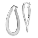 Load image into Gallery viewer, Leslie&#39;s 14K White Gold Polished Twisted Oval Hoop EarringsLE557
