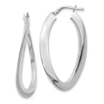 Load image into Gallery viewer, Leslie&#39;s 14K White Gold Polished Twisted Oval Hoop EarringsLE557
