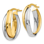 Load image into Gallery viewer, Leslie&#39;s 14K Two-tone Polished Double Oval Hoop EarringsLE624
