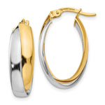 Load image into Gallery viewer, Leslie&#39;s 14K Two-tone Polished Double Oval Hoop EarringsLE624
