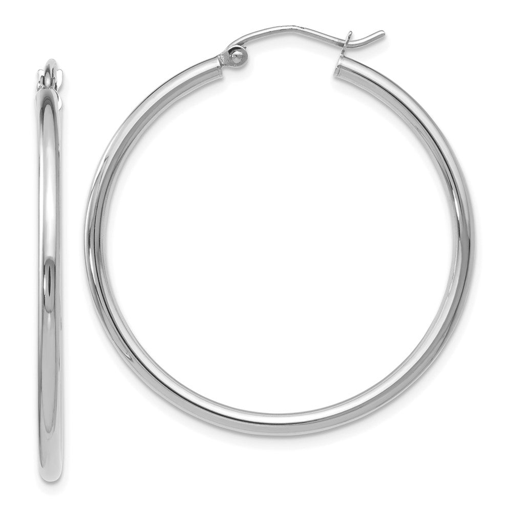 Leslie's 14KW 2mm Hoop EarringsLE635