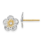 Load image into Gallery viewer, Leslie&#39;s 14K w/White Rhodium Polished and D/C Post EarringsLE647
