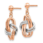 Load image into Gallery viewer, Leslie&#39;s 14K Two-tone Rose &amp; White Polished Post Dangle EarringsLE649
