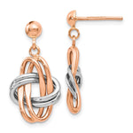 Load image into Gallery viewer, Leslie&#39;s 14K Two-tone Rose &amp; White Polished Post Dangle EarringsLE649

