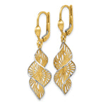Load image into Gallery viewer, Leslie&#39;s 14K w/White Rhodium Textured and D/C Leverback EarringsLE668
