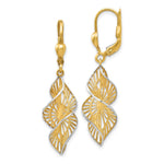 Load image into Gallery viewer, Leslie&#39;s 14K w/White Rhodium Textured and D/C Leverback EarringsLE668
