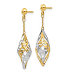Load image into Gallery viewer, Leslie&#39;s 14K Two-tone Polished Post Dangle EarringsLE677
